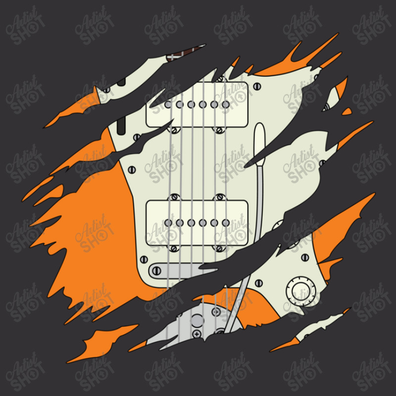 Ripped Electric Guitar Offset Style Orange Color Vintage Short | Artistshot