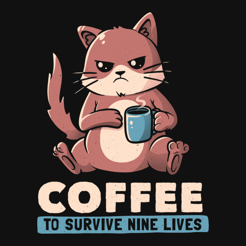 Coffee To Survive Nine Lives Funny Cute Cat Baby Bibs by adeaan | Artistshot