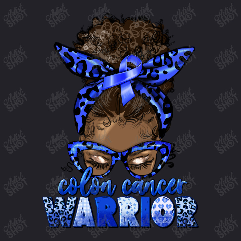 Colon Cancer Warrior Afro Messy Bun Unisex Sherpa-lined Denim Jacket | Artistshot