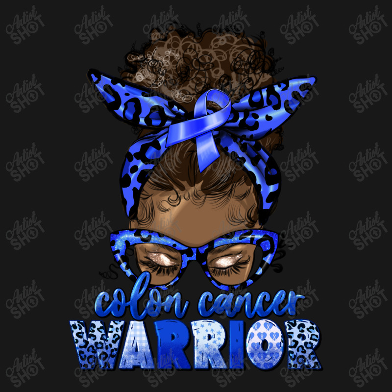 Colon Cancer Warrior Afro Messy Bun Flannel Shirt | Artistshot