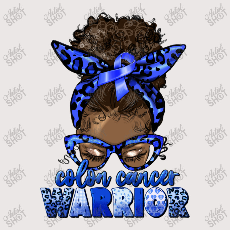 Colon Cancer Warrior Afro Messy Bun Pocket T-shirt | Artistshot