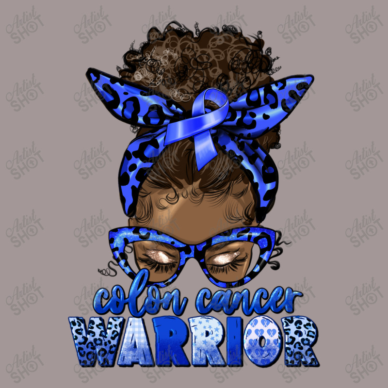 Colon Cancer Warrior Afro Messy Bun Vintage Short | Artistshot