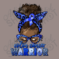 Colon Cancer Warrior Afro Messy Bun Vintage T-shirt | Artistshot