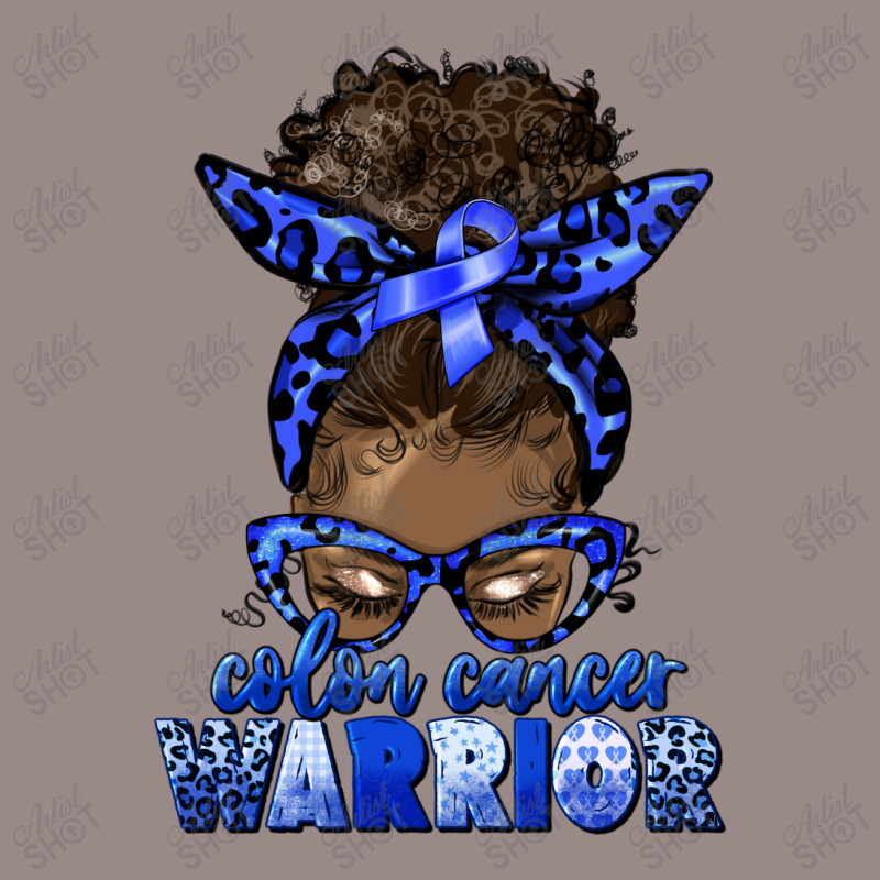 Colon Cancer Warrior Afro Messy Bun Vintage T-shirt | Artistshot