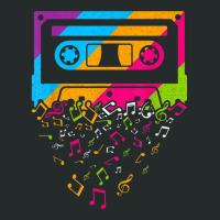 Retro 80's 90's Music Notes Cassette Tape Women's Triblend Scoop T-shirt | Artistshot