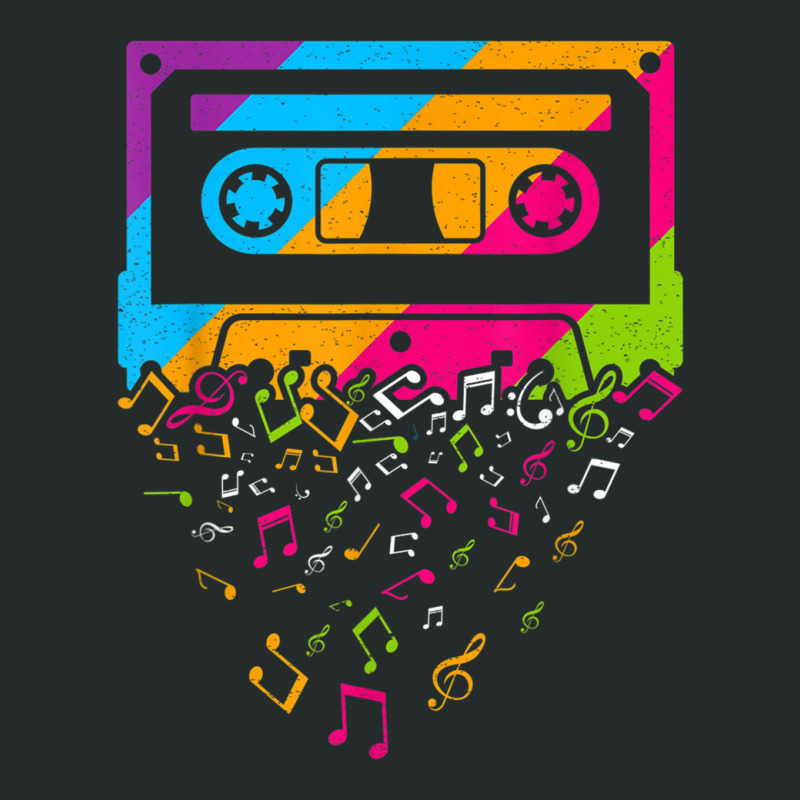 Retro 80's 90's Music Notes Cassette Tape Women's Triblend Scoop T-shirt by RobertRayColton | Artistshot