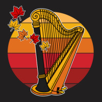 Fall Harp Harpist String Musician Autumn T-shirt | Artistshot