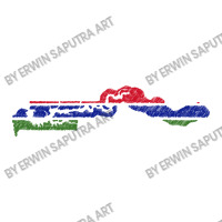 Gambia Flag Map Drawing Line Art Stainless Steel Water Bottle | Artistshot