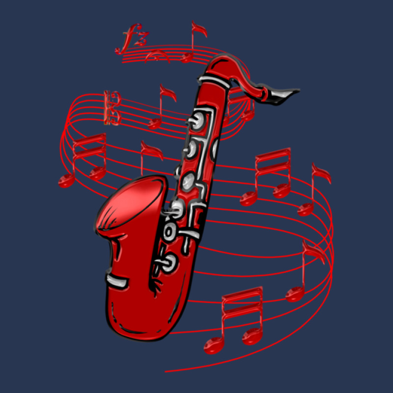 Red Sax With Music Notes Ladies Denim Jacket by FranklinTepper1 | Artistshot