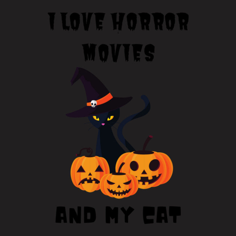 I Love Horror Movies And My Cat 7 T-shirt | Artistshot