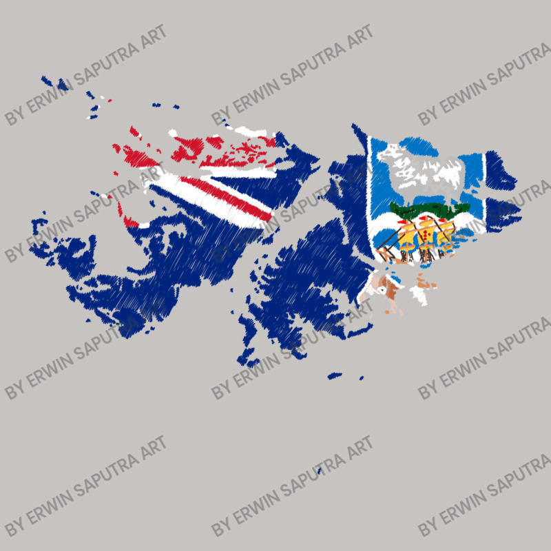 Falkland Island Malvinas Flag Map Drawing Line Art Long Sleeve Baby Bodysuit by Erwin Saputra Art | Artistshot