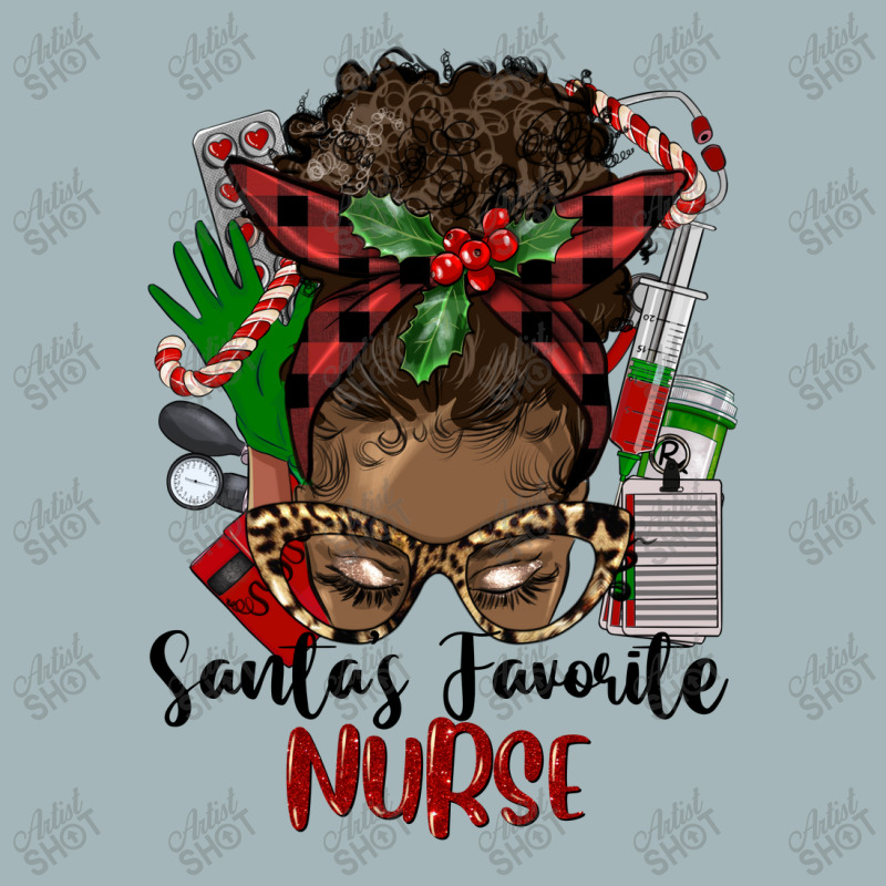 Christmas Nurse Afro Messy Bun Unisex Sherpa-lined Denim Jacket | Artistshot