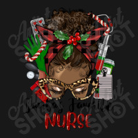 Christmas Nurse Afro Messy Bun Flannel Shirt | Artistshot