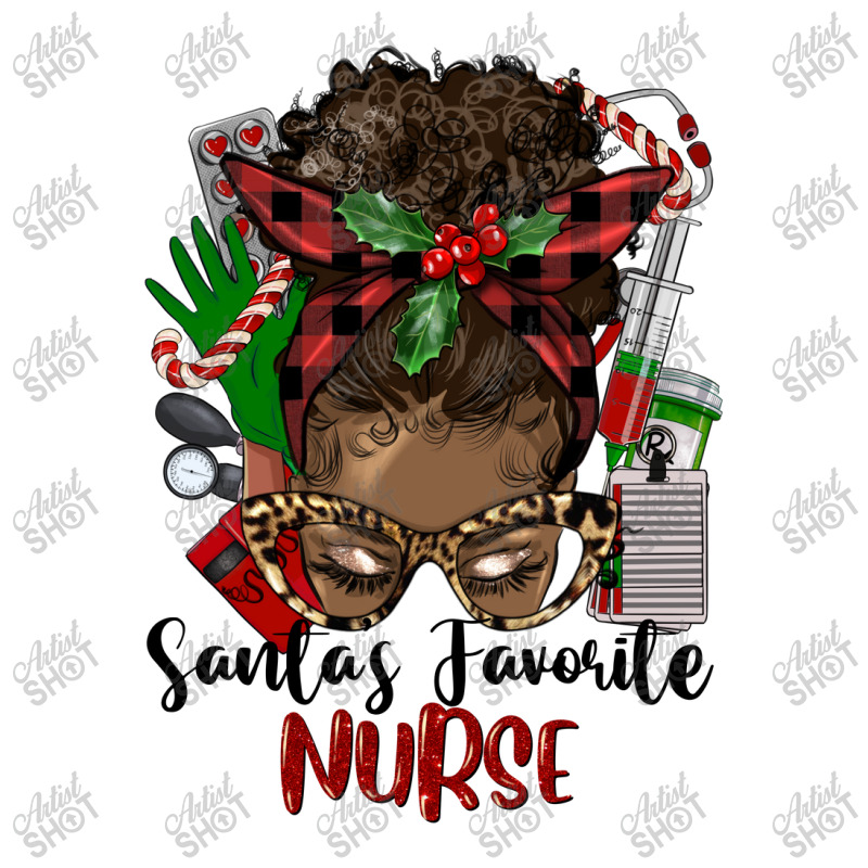 Christmas Nurse Afro Messy Bun Unisex Hoodie | Artistshot