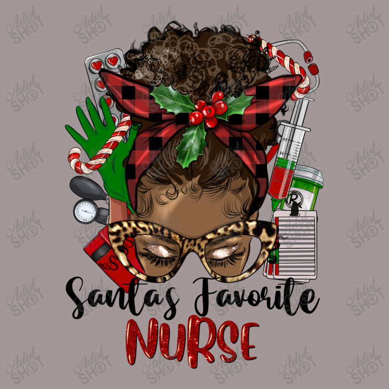 Christmas Nurse Afro Messy Bun Vintage Hoodie | Artistshot