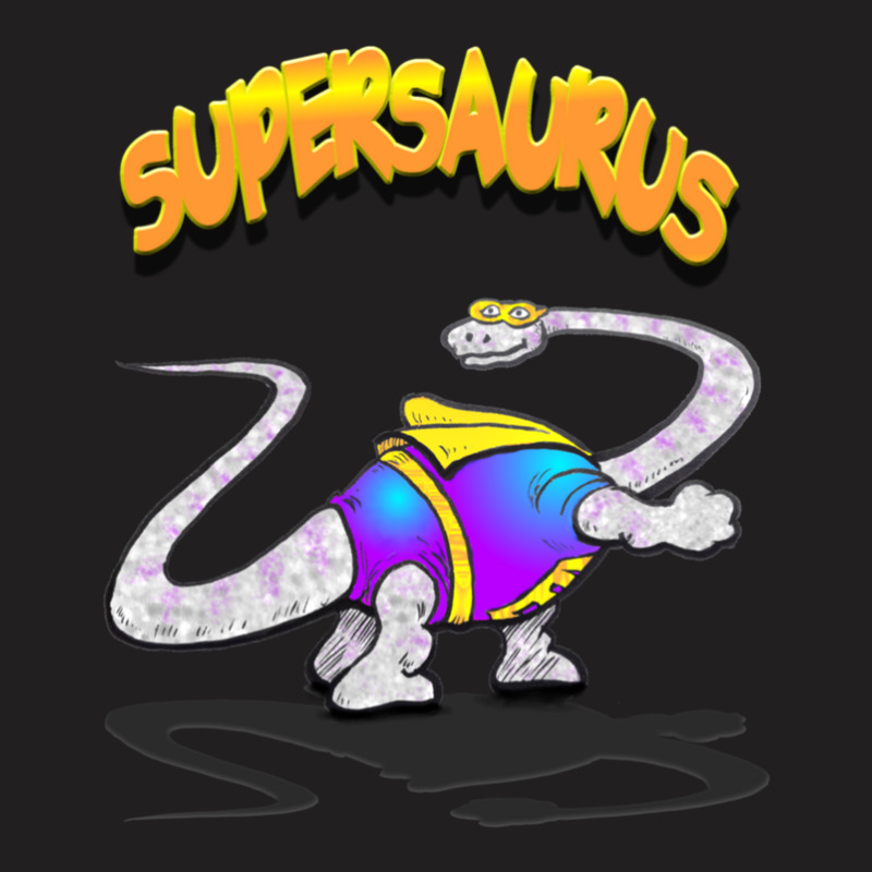 Supersaurus (kids' Cartoon Dinosaur Superhero) T-shirt | Artistshot