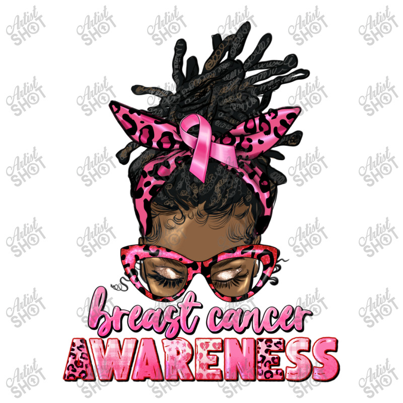 Breast Cancer Awareness Afro Messy Locs Bun 3/4 Sleeve Shirt | Artistshot