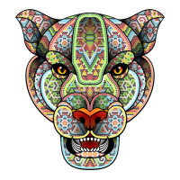 Panther Huichol Sugar Skull Calavera Skull Aztec Art On Back Pullover V-neck Tee | Artistshot