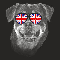 Rottweiler T  Shirt Rottweiler United Kingdom Flag Sunglass T  Shirt Ladies Fitted T-shirt | Artistshot