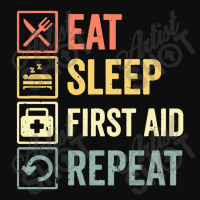 First Aid  Funny Eat Sleep First Aid Repeat Retro Vintage Gift Crop Top | Artistshot