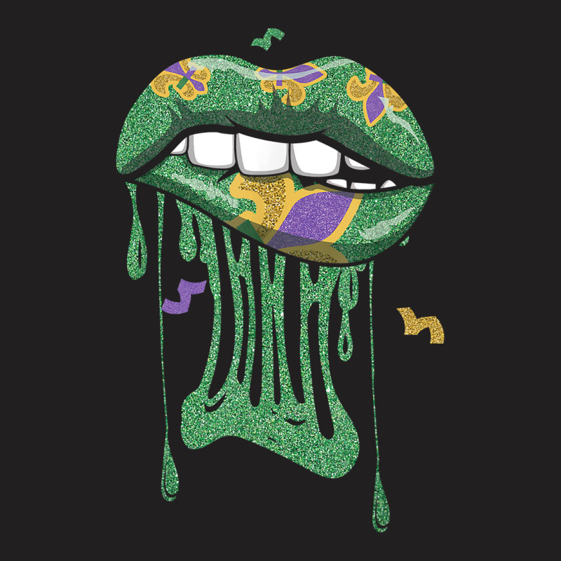 Bite Lips Drip Mardi Festival Parade Beads Mardi Gras T Shirt T-shirt | Artistshot