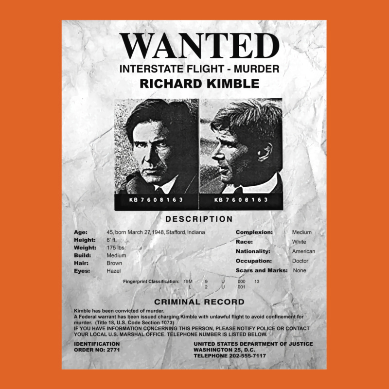 Wanted Fugitive Flyer R Kimble Unisex Hoodie | Artistshot