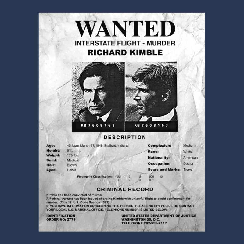 Wanted Fugitive Flyer R Kimble Men Denim Jacket | Artistshot