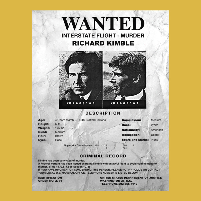 Wanted Fugitive Flyer R Kimble Classic T-shirt | Artistshot