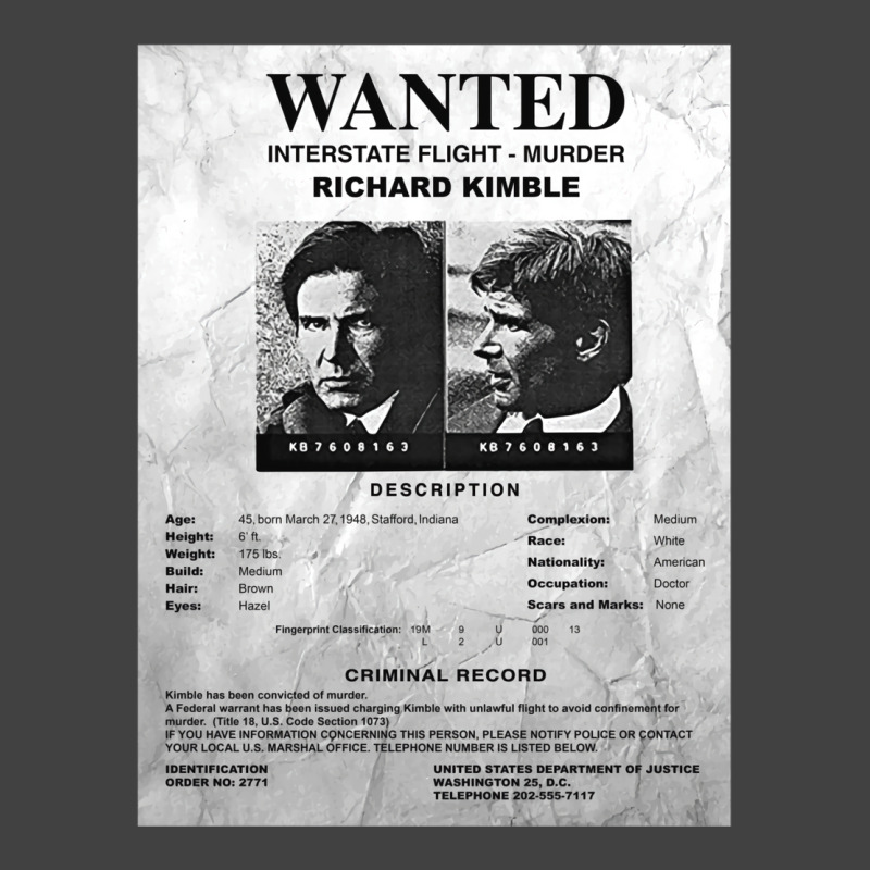 Wanted Fugitive Flyer R Kimble Vintage T-shirt | Artistshot