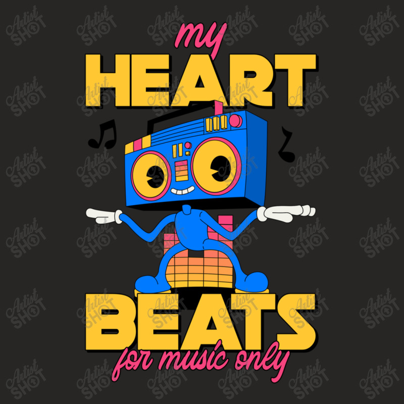 My Heart Beats For Music Only Funny Type Design Ladies Fitted T-Shirt by JustinWinecoff | Artistshot