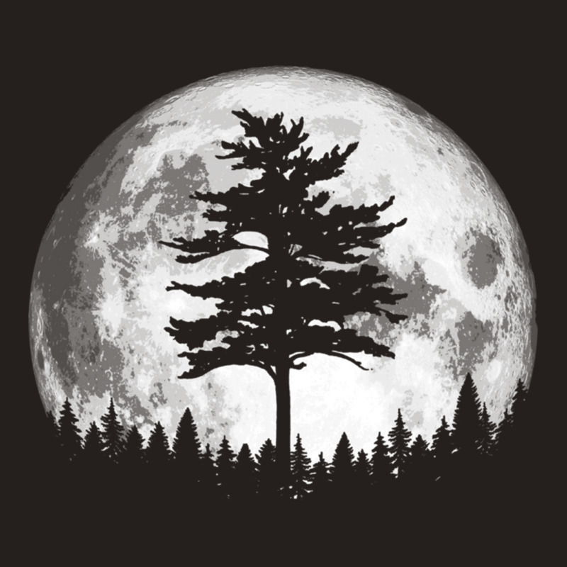 Retro Full Moon & Minimalist Pine Tree Vintage Graphic Pullover Hoodie Tank Top | Artistshot