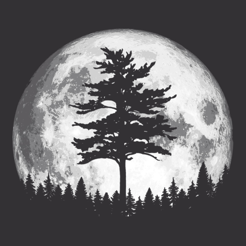 Retro Full Moon & Minimalist Pine Tree Vintage Graphic Pullover Hoodie Vintage Hoodie And Short Set | Artistshot