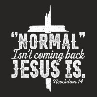 Jesus Christian Normal Isnt Coming Back Jesus Is Revelation 14 357 Chr Ladies Fitted T-shirt | Artistshot