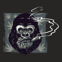 Smoking Angry Monkey Ladies Fitted T-shirt | Artistshot