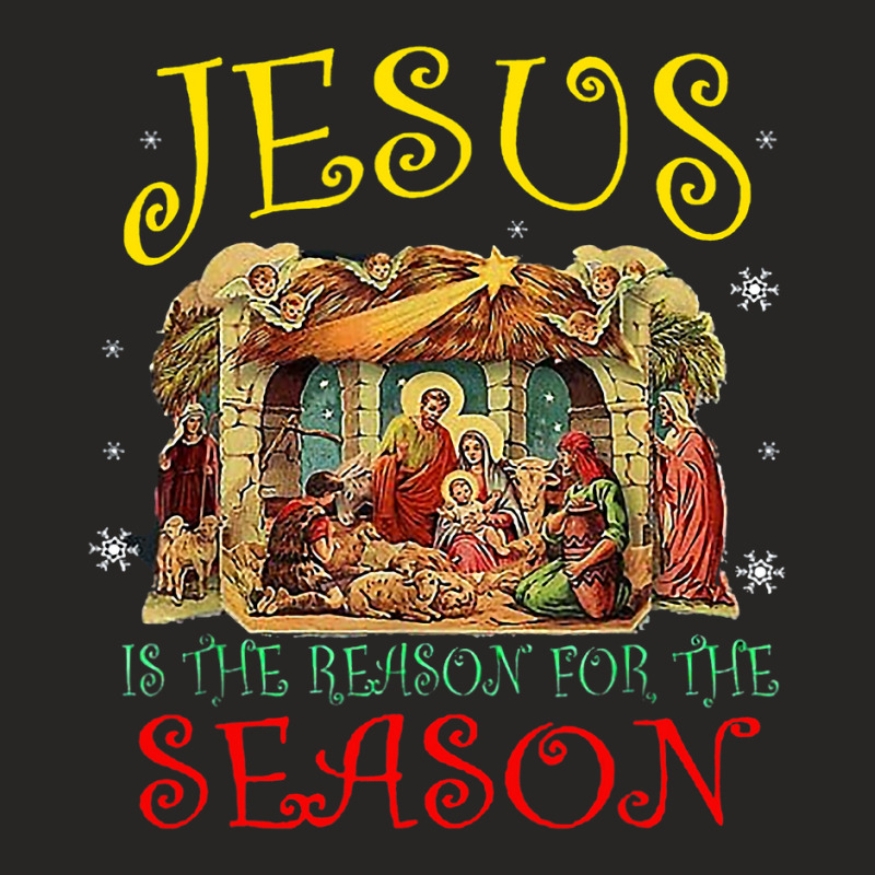 Jesus Christmas Nativity Jesus Is The Reason For The Season Manger 442 Ladies Fitted T-Shirt by Karies_Store | Artistshot