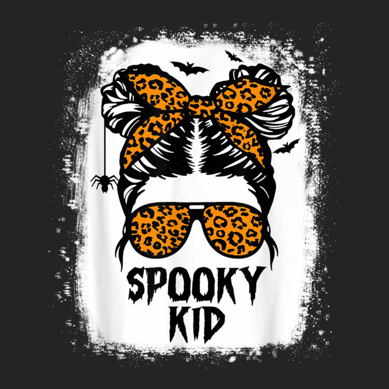 Spooky Kid Halloween Girls Youth Messy Bun Leopard 3/4 Sleeve Shirt | Artistshot