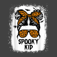 Spooky Kid Halloween Girls Youth Messy Bun Leopard Vintage T-shirt | Artistshot