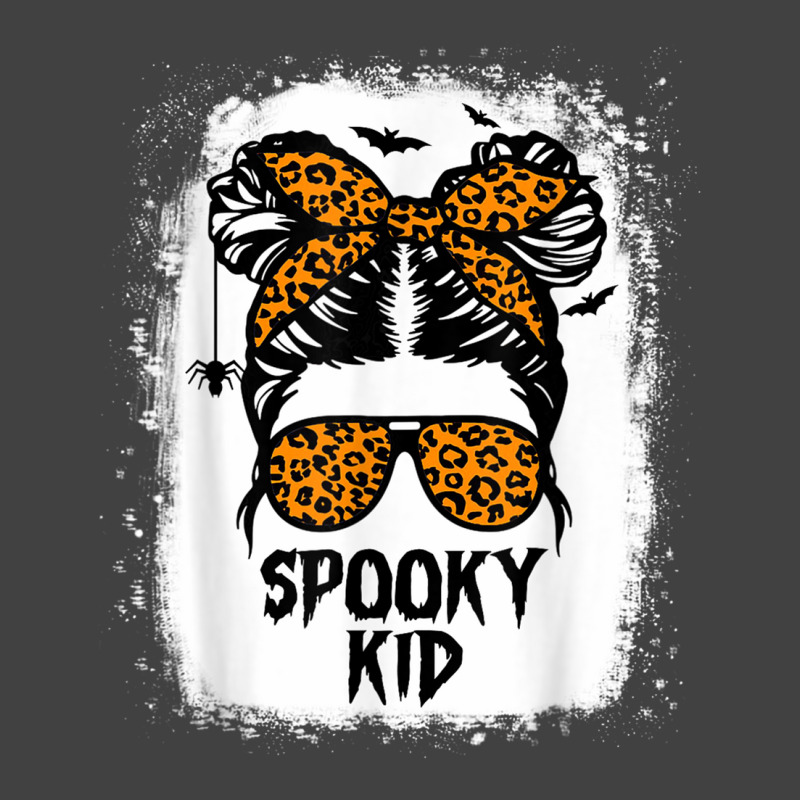 Spooky Kid Halloween Girls Youth Messy Bun Leopard Vintage T-shirt | Artistshot