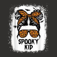 Spooky Kid Halloween Girls Youth Messy Bun Leopard Champion Hoodie | Artistshot