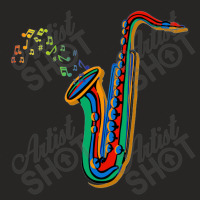 Saxophonist Jazz Music Gift Saxophone Ladies Fitted T-shirt | Artistshot