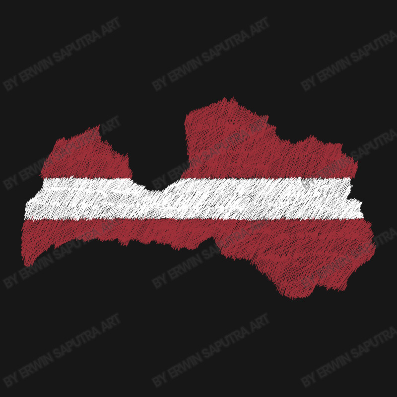 Latvia Map Flag Drawing Line Art Medium-length Apron | Artistshot