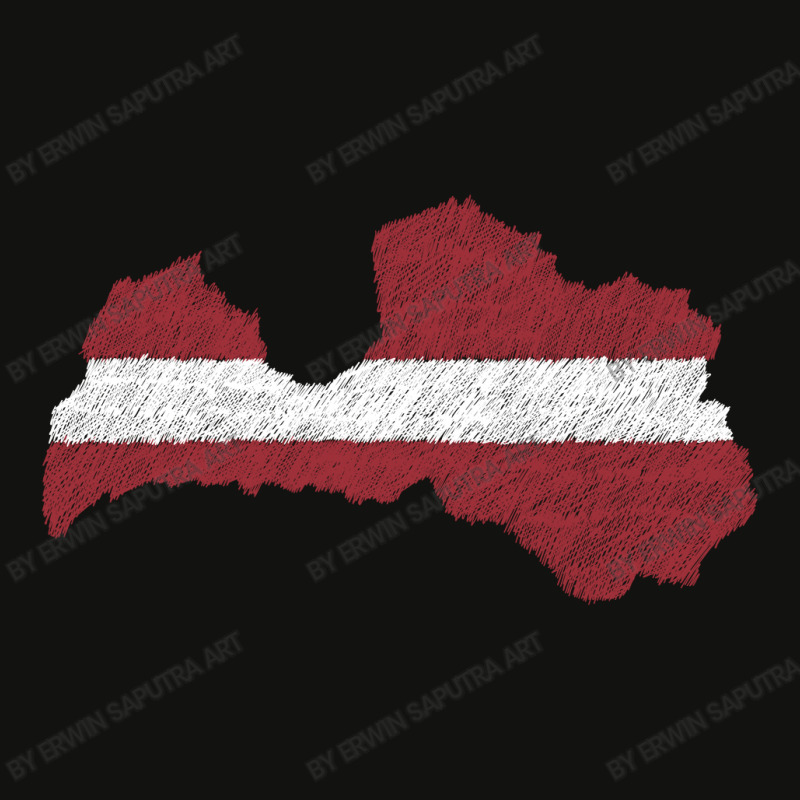 Latvia Map Flag Drawing Line Art Scorecard Crop Tee by Erwin Saputra Art | Artistshot