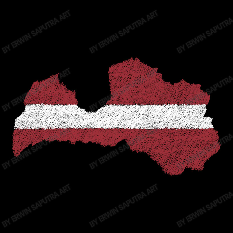 Latvia Map Flag Drawing Line Art Cropped Sweater by Erwin Saputra Art | Artistshot