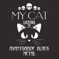 My Cat Listens To Avantgarde Atmospheric Black Metal Racerback Tank | Artistshot