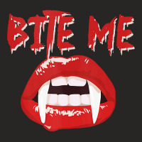 Bite Me Funny Halloween Vampire Bite Me Ladies Fitted T-shirt | Artistshot