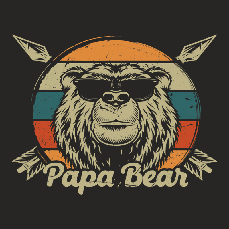 Papabear Papa Bear With Baby Daddy Dad Fathers Day Outfit 31 Ladies Fitted T-Shirt by SCOTTALLENZ | Artistshot