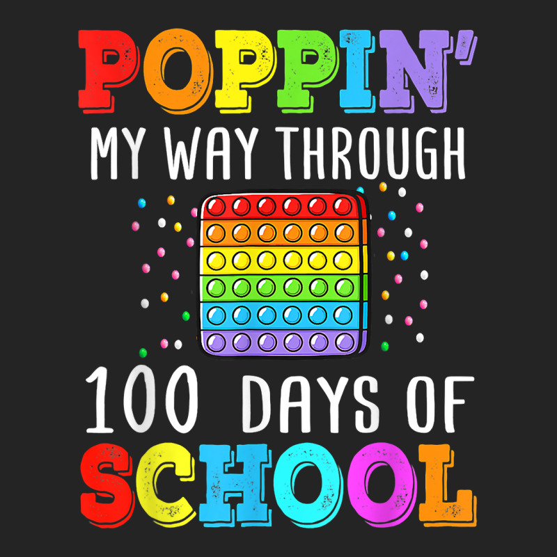 Poppin My Way Through 100 Days Of School Colorful Boy Girl T Shirt 3/4 Sleeve Shirt | Artistshot