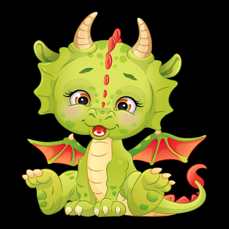 Sugar Cute Baby Dragon Green Dragon 1 V-Neck Tee by AURRADILLARD | Artistshot