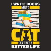 Author Cat Book Poetry Novelist Writer T Shirt Ladies Fitted T-shirt | Artistshot