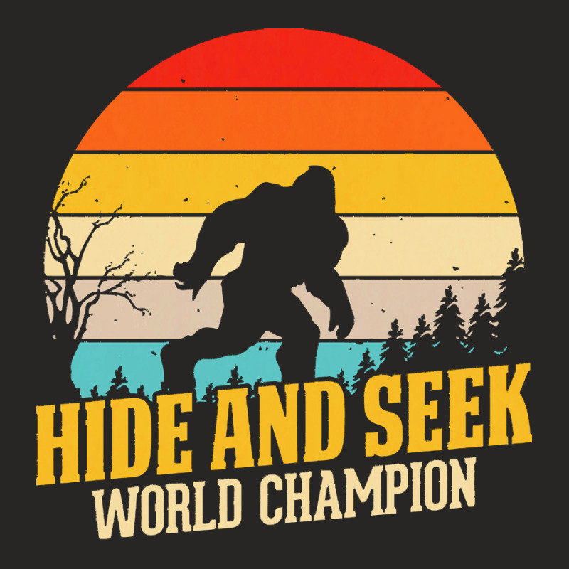 Bigfoot T  Shirt Retro Bigfoot Hide & Seek World Champion 3 Ladies Fitted T-Shirt by dmorissette903 | Artistshot